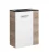 FACKELMANN SBC LUXOR Gäste WC Waschtisch Set 45 cm breit, Weiß/Braun hell, Waschbecken Glas Anthrazit, Türanschlag links