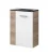 FACKELMANN SBC LUXOR Gäste WC Waschtisch Set 45 cm breit, Weiß/Braun hell, Waschbecken Glas Anthrazit, Türanschlag rechts