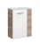 FACKELMANN SBC LUXOR Gäste WC Waschtisch Set 45 cm breit, Weiß/Braun hell, Waschbecken Glas Weiß, Türanschlag links