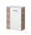 FACKELMANN SBC LUXOR Gäste WC Waschtisch Set 45 cm breit, Weiß/Braun hell, Waschbecken Glas Weiß, Türanschlag rechts