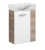 FACKELMANN SBC LUXOR Gäste WC Waschtisch Set 45 cm breit, Weiß/Braun hell, Waschbecken Keramik Weiß, Türanschlag links