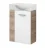 FACKELMANN SBC LUXOR Gäste WC Waschtisch Set 45 cm breit, Weiß/Braun hell, Waschbecken Keramik Weiß, Türanschlag rechts