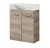 FACKELMANN SBC LUXOR Gäste WC Waschtisch Set 55 cm breit, Braun hell, Waschbecken Keramik Weiß, Hahnloch links
