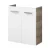 FACKELMANN SBC LUXOR Waschbeckenunterschrank Gäste WC 55 cm breit, Weiß/Braun hell, 2 Türen