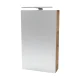 FACKELMANN SBC MILANO Gäste WC Spiegelschrank 40 cm breit, Braun hell, Türanschlag links + Aufsatzleuchte