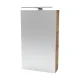 FACKELMANN SBC MILANO Gäste WC Spiegelschrank 40 cm breit, Braun hell, Türanschlag rechts + Aufsatzleuchte