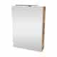 FACKELMANN SBC MILANO Gäste WC Spiegelschrank 50 cm breit, Braun hell, Türanschlag links + Aufsatzleuchte