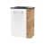 FACKELMANN SBC MILANO Gäste WC Waschtisch Set 45 cm breit, Weiß/Braun hell, Waschbecken Glas Anthrazit, Türanschlag links