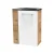 FACKELMANN SBC MILANO Gäste WC Waschtisch Set 45 cm breit, Weiß/Braun hell, Waschbecken Glas Anthrazit, Türanschlag rechts