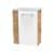 FACKELMANN SBC MILANO Gäste WC Waschtisch Set 45 cm breit, Weiß/Braun hell, Waschbecken Glas Weiß, Türanschlag rechts