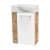 FACKELMANN SBC MILANO Gäste WC Waschtisch Set 45 cm breit, Weiß/Braun hell, Waschbecken Keramik Weiß, Türanschlag rechts