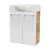 FACKELMANN SBC MILANO Gäste WC Waschtisch Set 55 cm breit, Weiß/Braun hell, Waschbecken Keramik Weiß, Hahnloch links