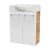FACKELMANN SBC MILANO Gäste WC Waschtisch Set 55 cm breit, Weiß/Braun hell, Waschbecken Keramik Weiß, Hahnloch rechts