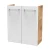 FACKELMANN SBC MILANO Waschbeckenunterschrank Gäste WC 55 cm breit, Weiß/Braun hell, 2 Türen