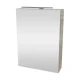 FACKELMANN SBC STANFORD Gäste WC Spiegelschrank 50 cm breit, Braun hell, Türanschlag links + Aufsatzleuchte