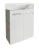 FACKELMANN SBC STANFORD Gäste WC Waschtisch Set 55 cm breit, Weiß/Braun hell, Waschbecken Keramik Weiß, Hahnloch rechts