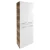 FACKELMANN VERONA Doppel Hochschrank 60 cm breit, Weiß Hochglanz/Braun Dunkel, mit Schublade