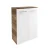 FACKELMANN VERONA Doppel Midischrank 60 cm breit, Weiß Hochglanz/Braun Dunkel, mit Schublade