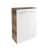 FACKELMANN VERONA Doppel Midischrank 60 cm breit, Weiß Hochglanz/Braun Dunkel