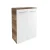 FACKELMANN VERONA Doppel Midischrank 60 cm breit, Weiß Hochglanz/Braun Dunkel