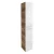 FACKELMANN VERONA Hochschrank 30 cm breit, Weiß Hochglanz/Braun Dunkel, Türanschlag links