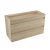 FORZALAQUA IBIZA BELLEZZA Waschbecken mit Unterschrank 120 cm, Braun hell, Natursteinwaschbecken Travertin matt ohne Hahnloch, 2 Schubladen