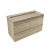 FORZALAQUA IBIZA BELLEZZA Waschbecken mit Unterschrank 120 cm breit, Braun hell, Natursteinwaschbecken Travertin matt mit Hahnloch, 4 Schubladen