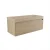 FORZALAQUA IBIZA BELLEZZA Waschbecken mit Unterschrank 120 cm breit, Braun hell, Natursteinwaschbecken Travertin matt ohne Hahnloch, 1 Schublade