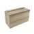FORZALAQUA IBIZA BELLEZZA Waschbecken mit Unterschrank 120 cm breit, Braun hell, Natursteinwaschbecken Travertin matt ohne Hahnloch, 4 Schubladen