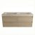 FORZALAQUA IBIZA BELLEZZA Waschbecken mit Unterschrank 140 cm breit, Braun hell, Natursteinwaschbecken Travertin matt ohne Hahnloch, 4 Schubladen