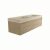 FORZALAQUA IBIZA BELLEZZA Waschbecken mit Unterschrank 160 cm breit, Braun hell, Natursteinwaschbecken Travertin matt ohne Hahnloch, 2 Schubladen