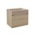 FORZALAQUA IBIZA BELLEZZA Waschbecken mit Unterschrank 80 cm breit, Braun hell, Natursteinwaschbecken Travertin matt ohne Hahnloch, 1 Schublade