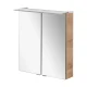 Fackelmann B.PERFEKT LED Spiegelschrank 60 cm breit, Braun hell