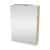 FACKELMANN SBC B.STYLE Gäste WC Spiegelschrank 50 cm breit, Braun, Türanschlag links + Aufsatzleuchte