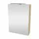 FACKELMANN SBC B.STYLE Gäste WC Spiegelschrank 50 cm breit, Braun, Türanschlag links + Aufsatzleuchte