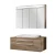 Fackelmann STANFORD Badmöbel Set 3-teilig,110 cm breit, Braun, Keramik + Spiegelschrank