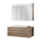 Fackelmann STANFORD Badmöbel Set 3-teilig,110 cm breit, Braun, Keramik + Spiegelschrank