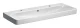 GEBERIT SMYLE SQUARE Doppel-Waschbecken Keramik 120 cm breit, Weiß, zwei Hahnlöcher, KeraTect