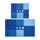 GRUND MERKUR Badematten 2er-Set 40 x 50 cm & 50 x 80 cm, Blau