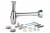 KIRCHHOFF Siphon, Chrom, 1 1/4 “ x 32 mm, mit Befestigung und zwei Eckventilen