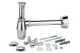 KIRCHHOFF Siphon, Chrom, 1 1/4 “ x 32 mm, mit Befestigung und zwei Eckventilen