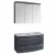 LANZET IMPULSO Waschtisch Set mit Spiegelschrank 90 cm breit, Anthrazit, Waschbecken Keramik Weiß
