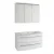 LANZET IMPULSO Waschtisch Set mit Spiegelschrank 90 cm breit, Weiß, Waschbecken Keramik Weiß