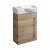 LANZET K3 Gäste WC Waschtisch Set 45cm breit, Braun hell, Waschbecken Keramik Weiß, Türanschlag links