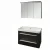 LANZET K8 Waschtisch Set mit Spiegelschrank 80 cm breit, Anthrazit Holzoptik, Waschbecken Keramik Weiß