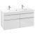 VILLEROY & BOCH VENTICELLO Waschbeckenunterschrank 115 cm breit, Weiß, Griff Chrom, 4 Schubladen, 2 Hahnlöcher