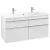 VILLEROY & BOCH VENTICELLO Waschbeckenunterschrank 115 cm breit, Weiß, Griff Chrom, 4 Schubladen, 2 Hahnlöcher