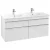 VILLEROY & BOCH VENTICELLO Waschbeckenunterschrank 125 cm breit, Weiß, Griff Chrom, 4 Schubladen, für Doppelwaschbecken