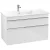 VILLEROY & BOCH VENTICELLO Waschbeckenunterschrank 95 cm breit, Weiß, Griff Chrom, 2 Schubladen, Ablage rechts