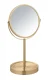 WENKO ALATA Kosmetikspiegel Ø 17 cm, Gold, mit 3-fach Vergrößerung, stehend